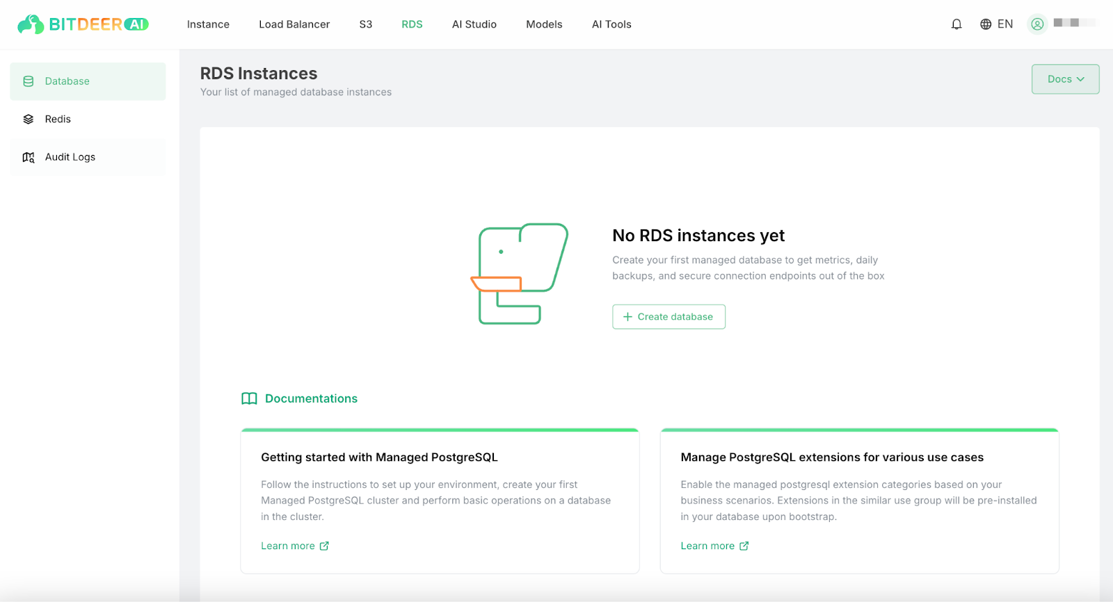 RDS Dashboard Screenshot