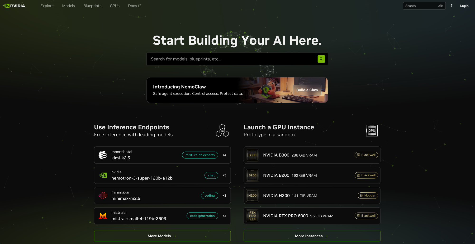 NVIDIA NemoClaw Builder Screenshot