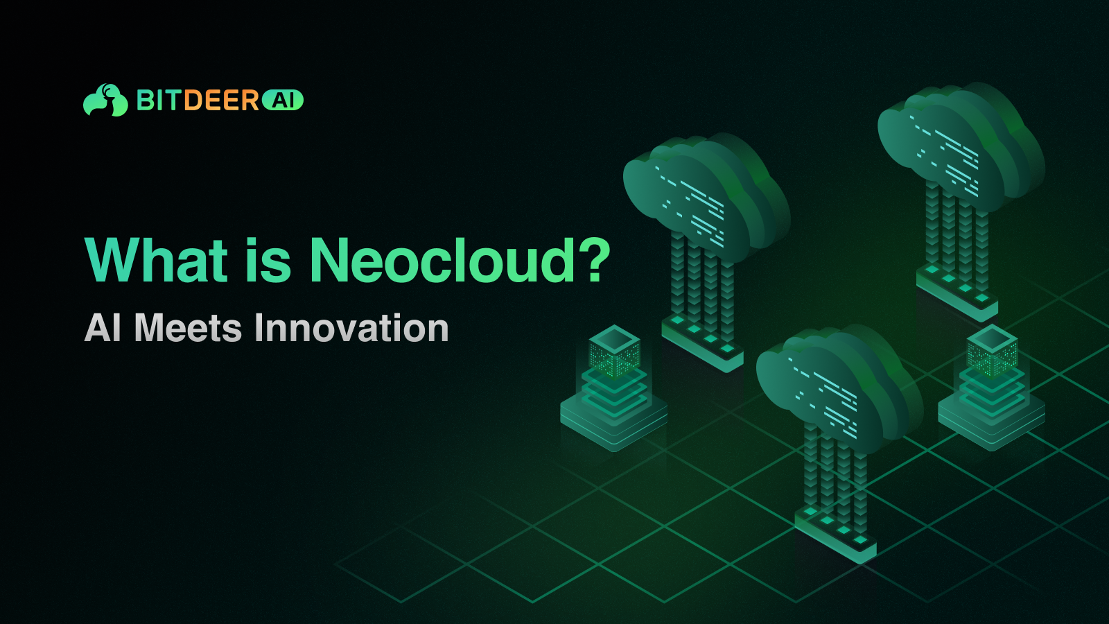 Bitdeer AI graphic titled “What is Neocloud?” showing cloud servers linked to compute nodes.