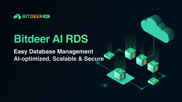 Bitdeer AI RDS banner: AI-optimized, scalable, and secure database management.
